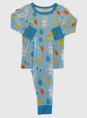 Blue Bunny and Carrots Loungewear Set