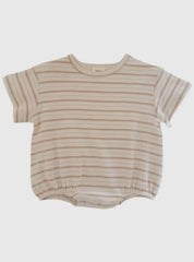 Stripped Bubble Romper-Organic