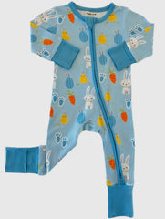 Blue Bunny and Carrots Romper