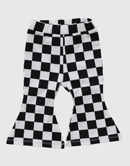 Black Checkered Flare Leggings