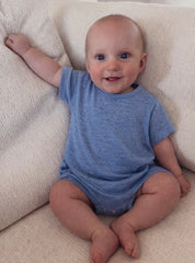 Blue Speckled Bubble Romper