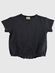Charcoal Speckle Bubble Romper