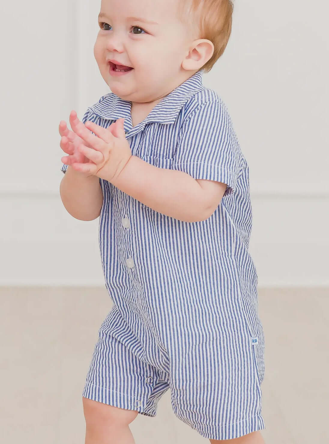 Blue and White Stripped Romper