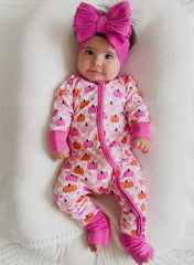 Bamboo Pink Checkerboard Pumpkin Sleeper
