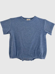 Blue Speckled Bubble Romper