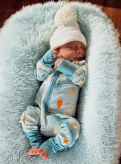 Blue Bunny and Carrots Romper